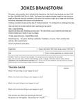 Joke Brainstorm Worksheet