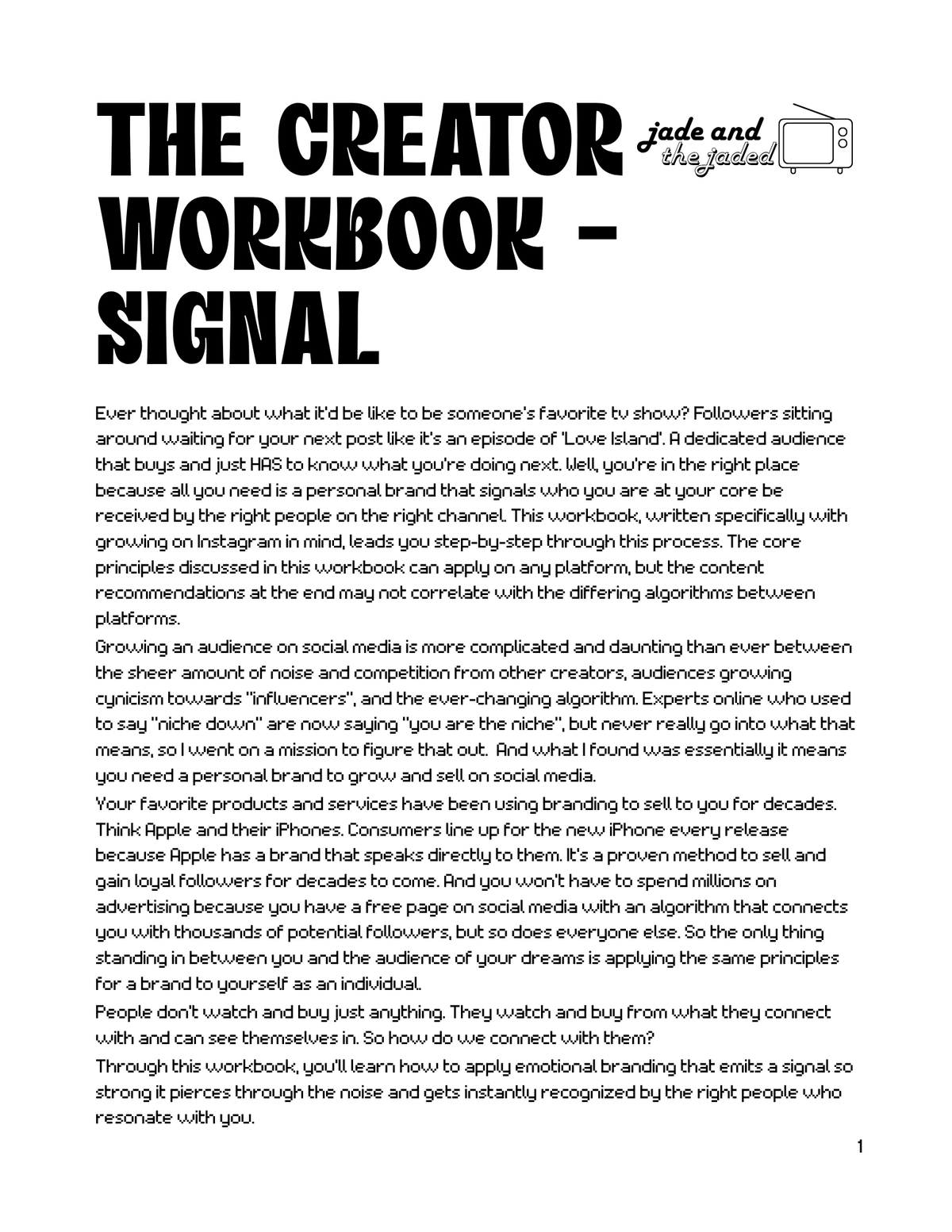 The Creator Workbook - Signal
